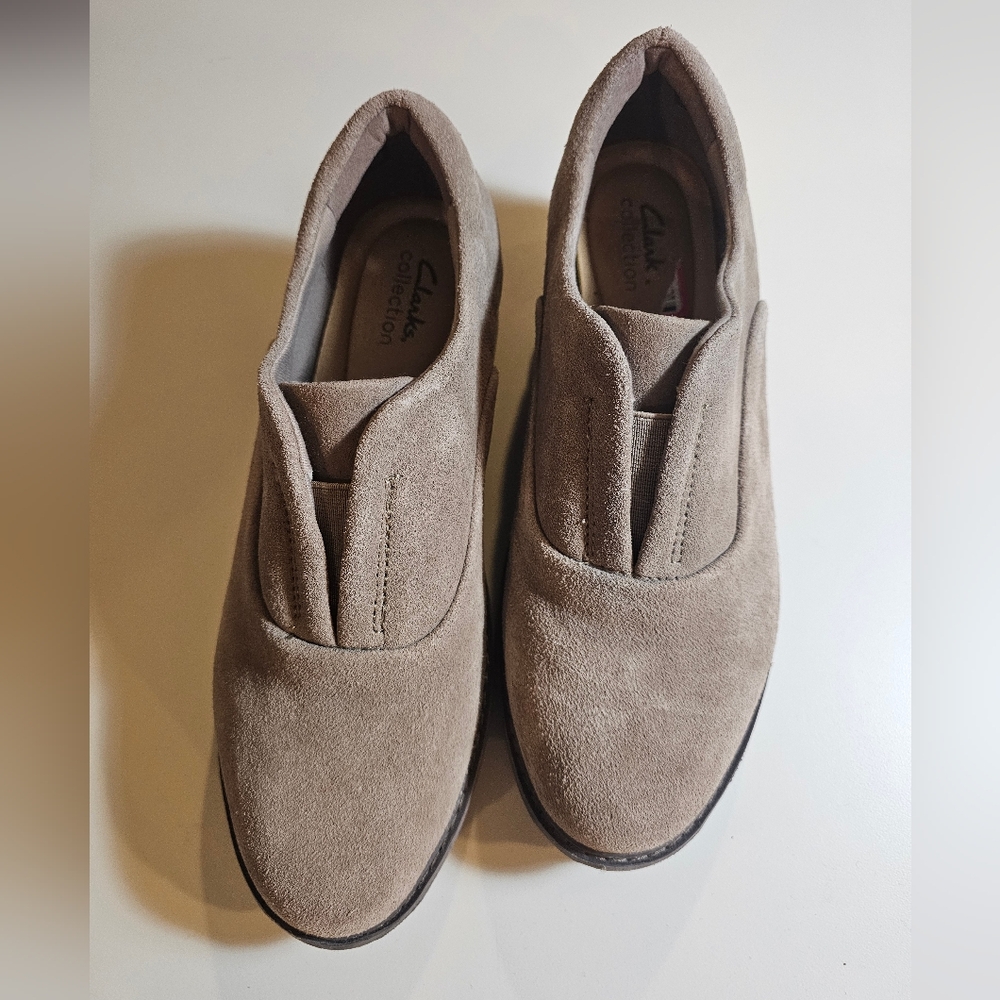 Clarks Tan Casual Suede Flats